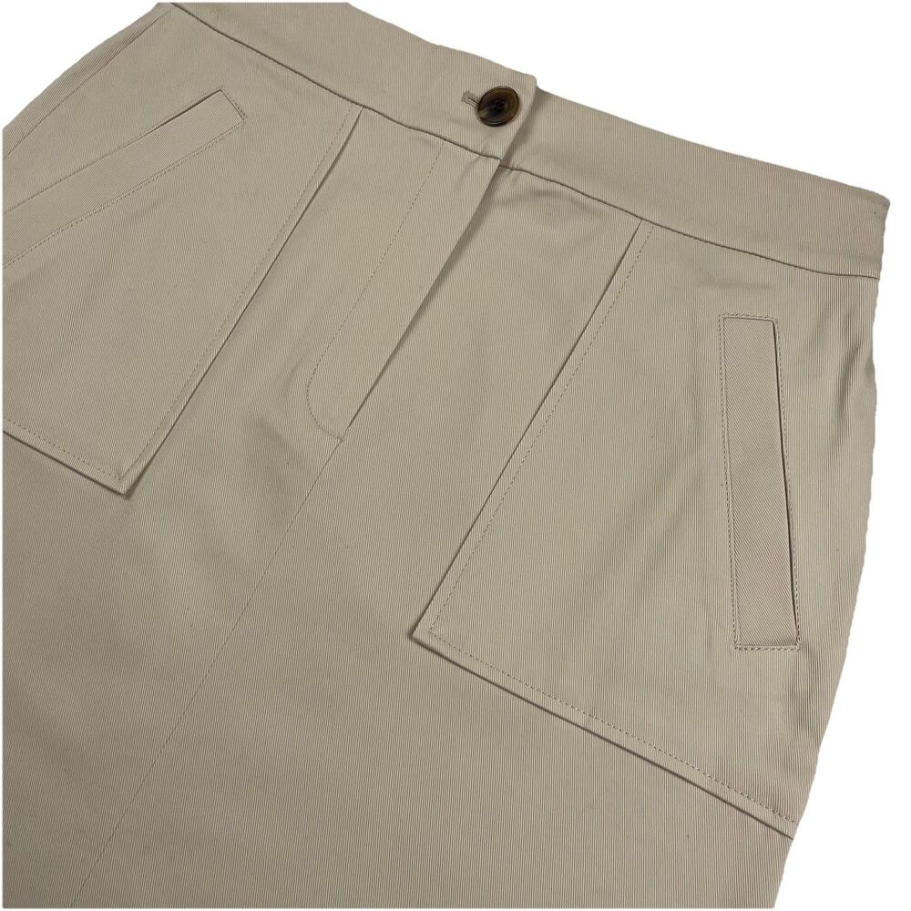 NWT Ann Taylor Mini Skirt Beige Twill With Pockets-8